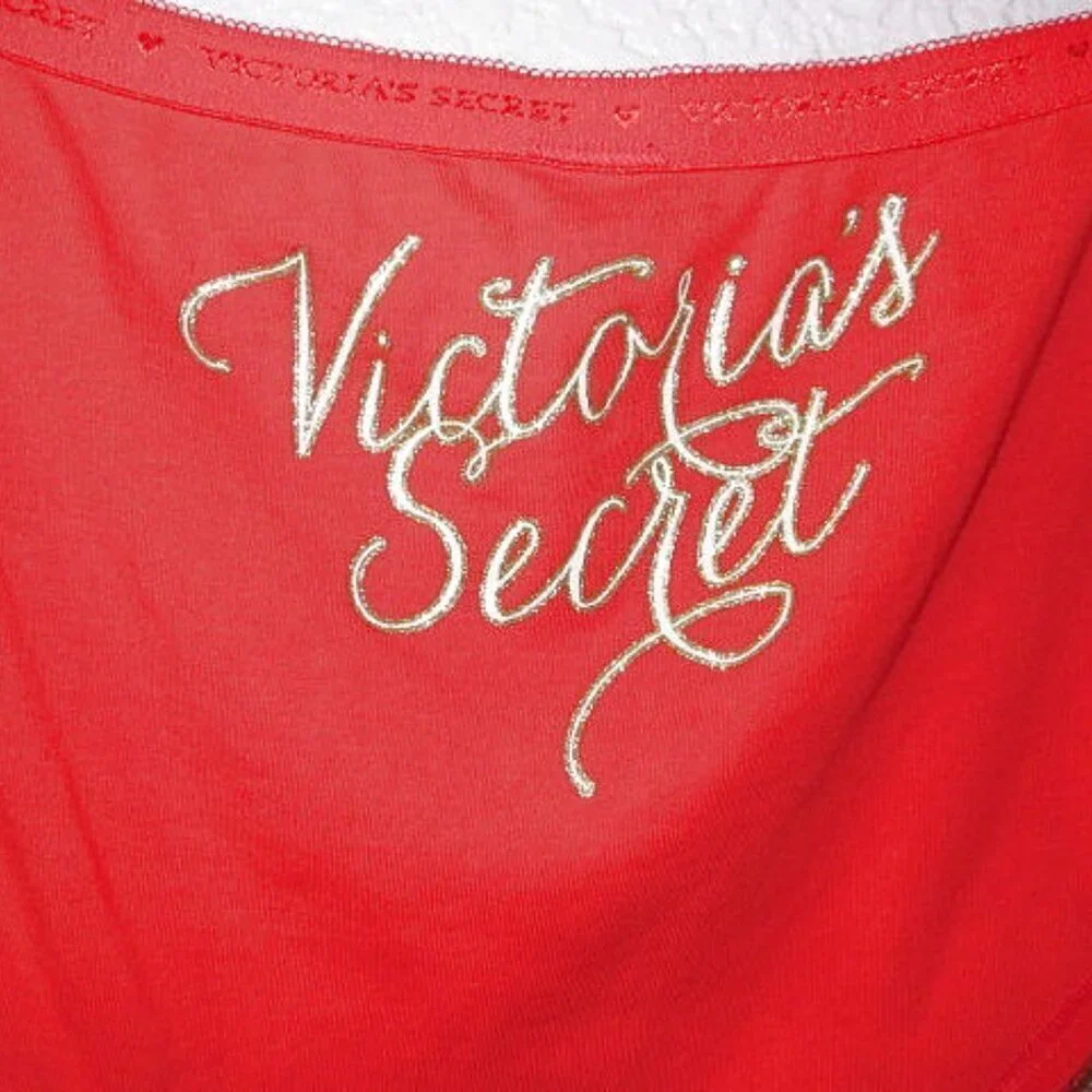 Victoria's Secret Hipster Panty Size XL Embroidered Glitter Holiday Cotton